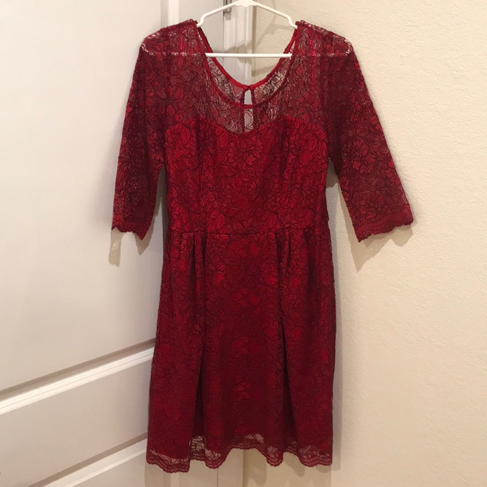 Betsey Johnson Red Lace Dress size 12
